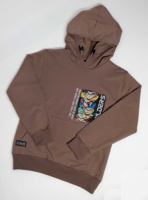 Bluza z kapturem dla chłopca Anime, nowa, nadruk