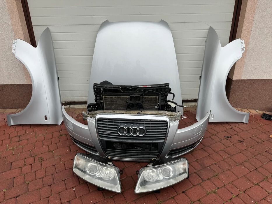 PRZÓD KOMPLETNY ZDERZAK PDC PAS MASKA BŁOTNIK XENON AUDI A6 C6 LY7W