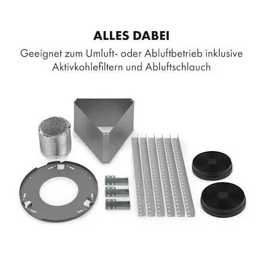 УЦЕНКА!!! Острівна витяжка Klarstein Beretta Ø 35 см 650 м3/год LED