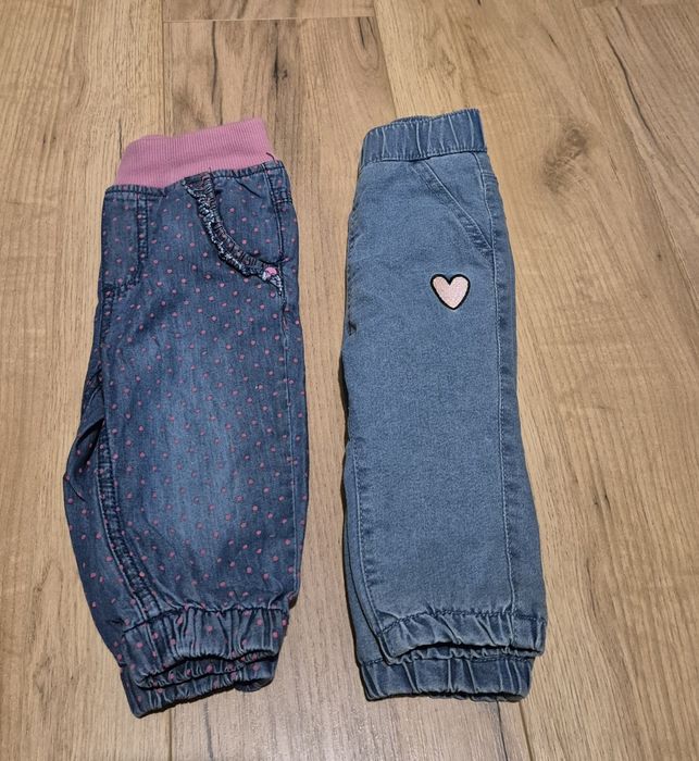 Jeansy dziewczynka 80 ocieplane