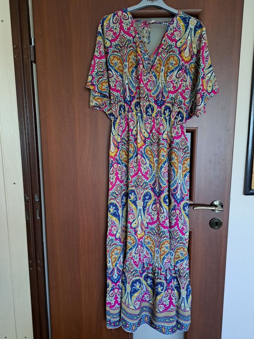 Długa sukienka na lato boho wiskoza S/M - nowa