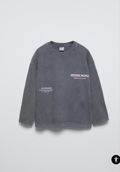 Реглан логслів zara 11-12 р 152см сірий витертий ефект