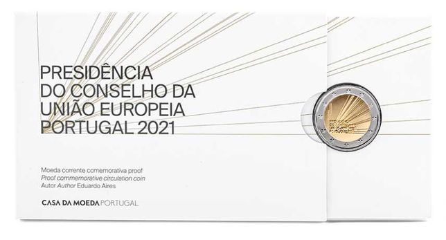 Moeda BNC + Moeda Proof Presidência de Portugal concelho Europeu 2021