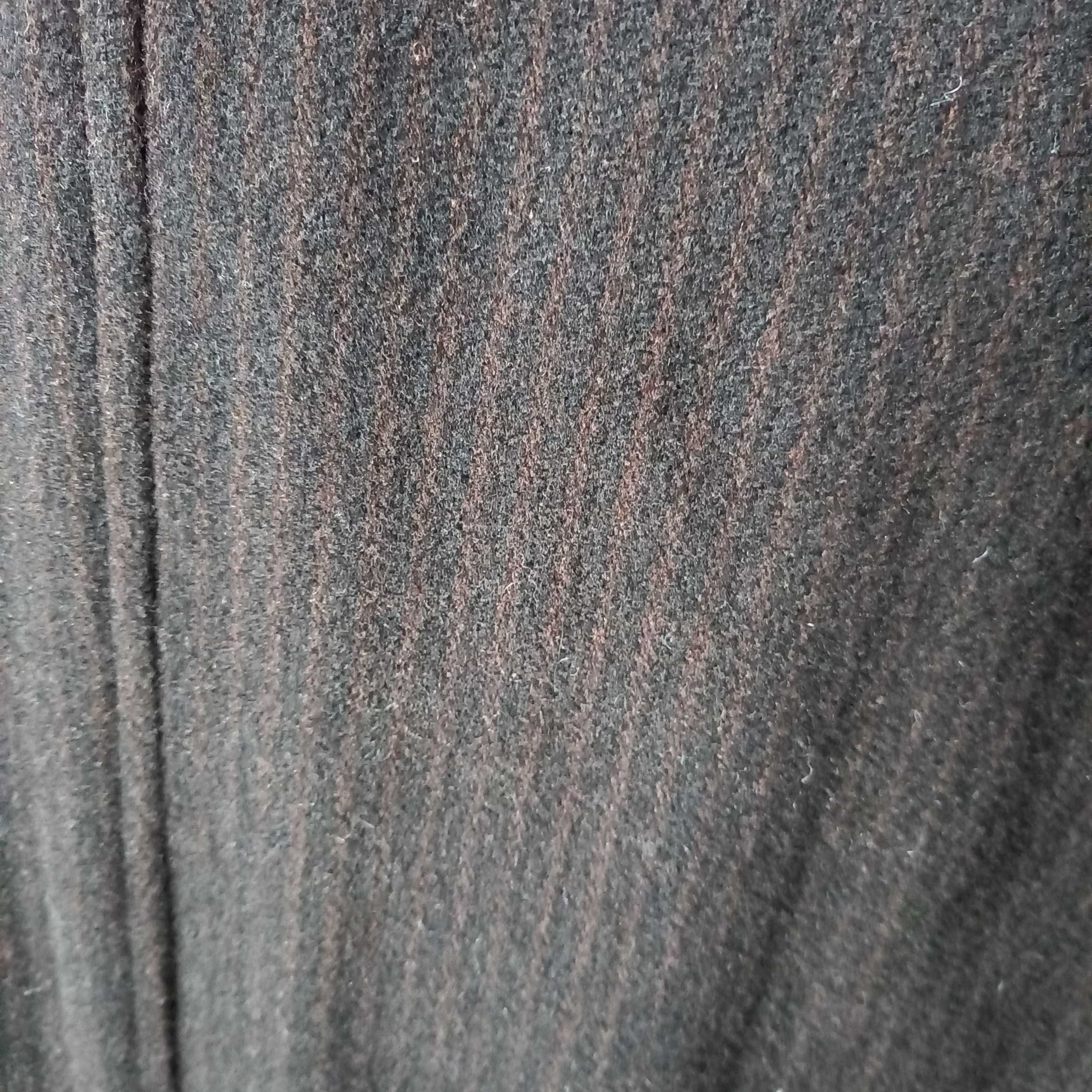 czarny męski prążkowany płaszcz zimowy rozmiar 56 wełniany