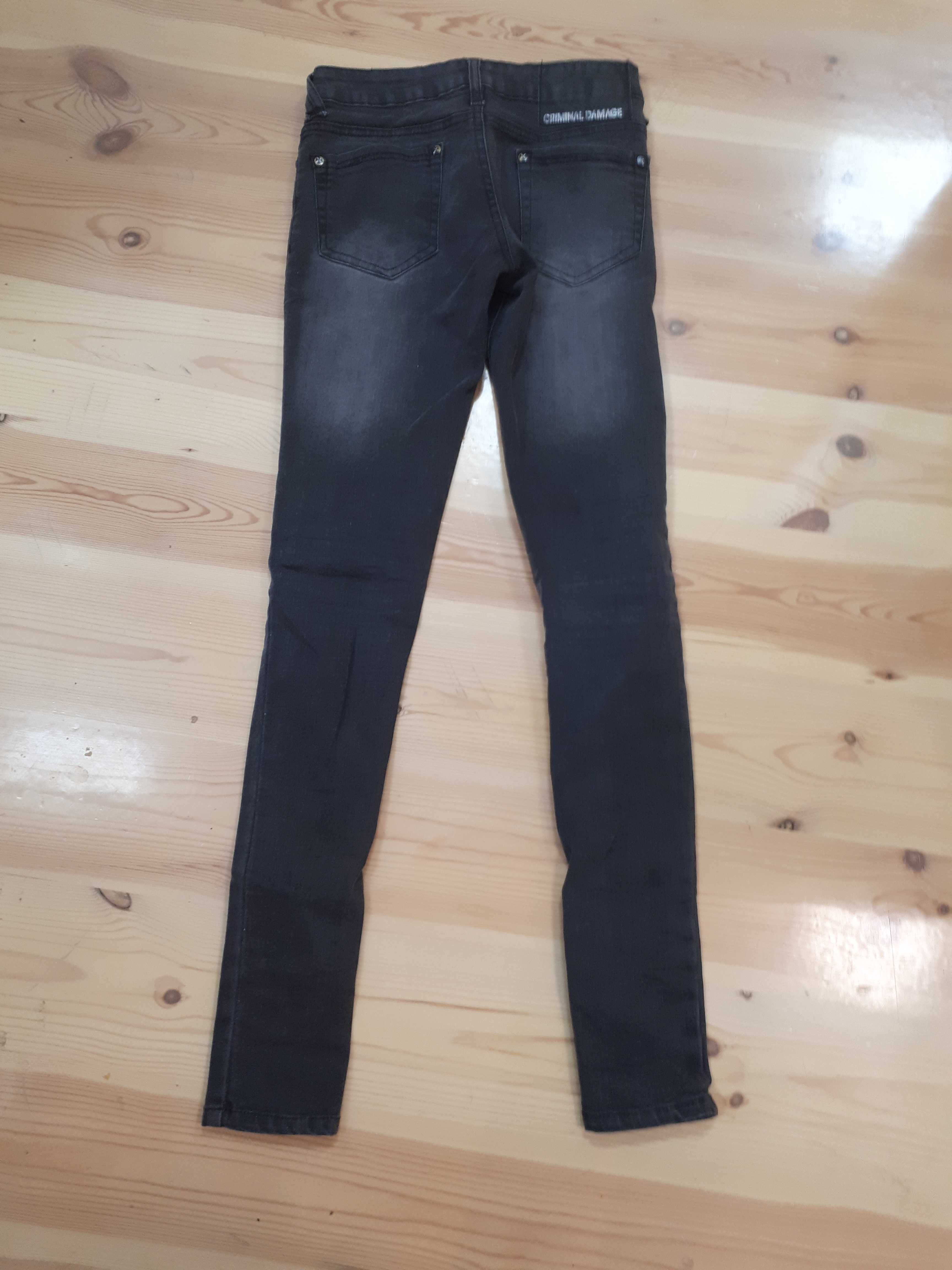 CRIMINAL DAMADE spodnie jeans z lycrą RURKI