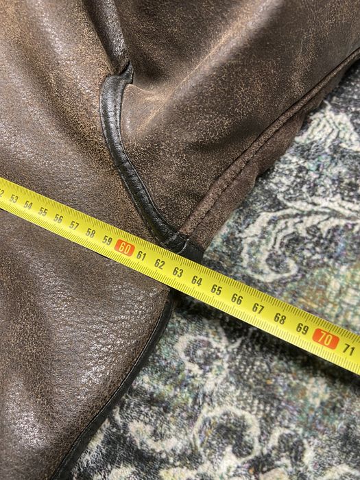 Kożuch męski z naturalnej skóry brązowa kurtka