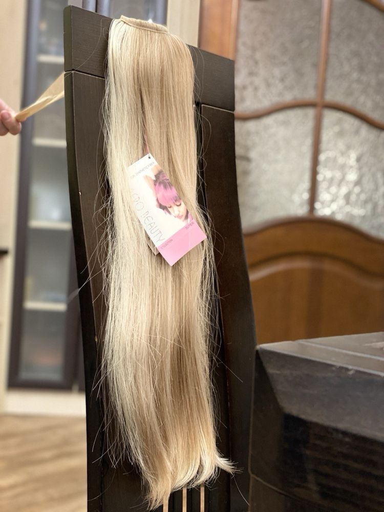 Шиньон хвост нарощенные волосы афроволосы штучне волосся