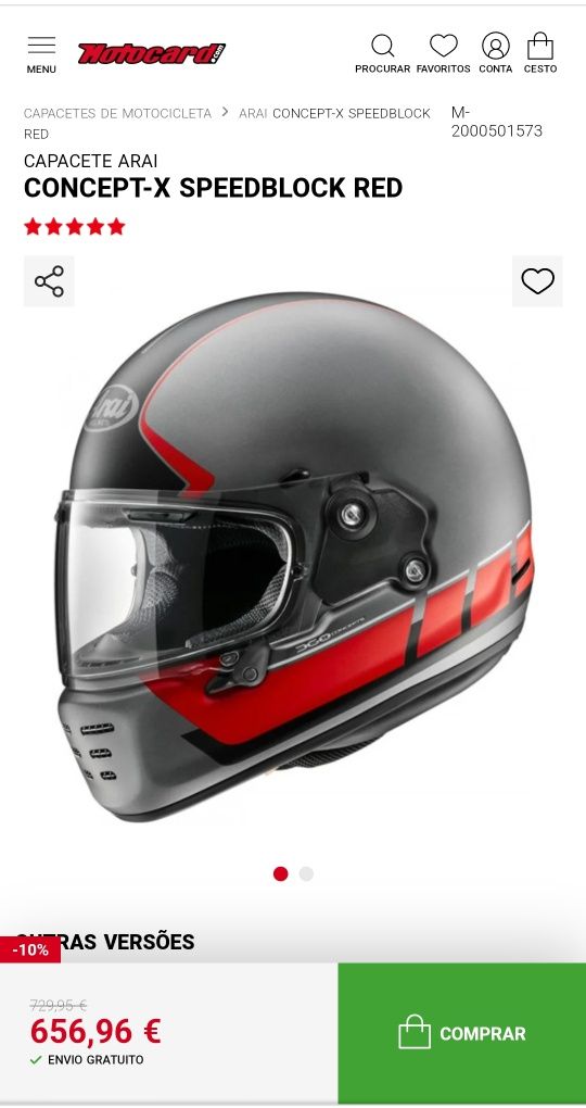 Capacete ARAI Concept-X Speedblock Tam M