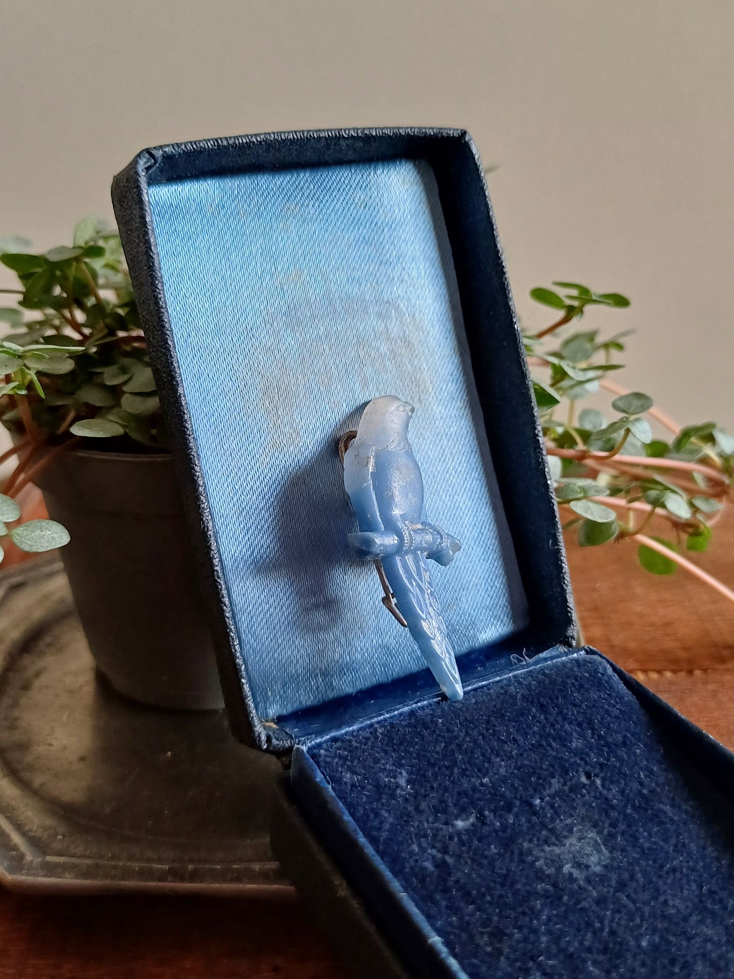 Broszka plastikowa papuga papużka prl vintage stara