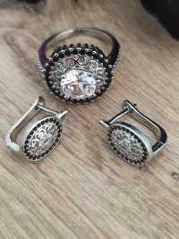 Сережки, каблучка, кольцо, кільце, срібло 925