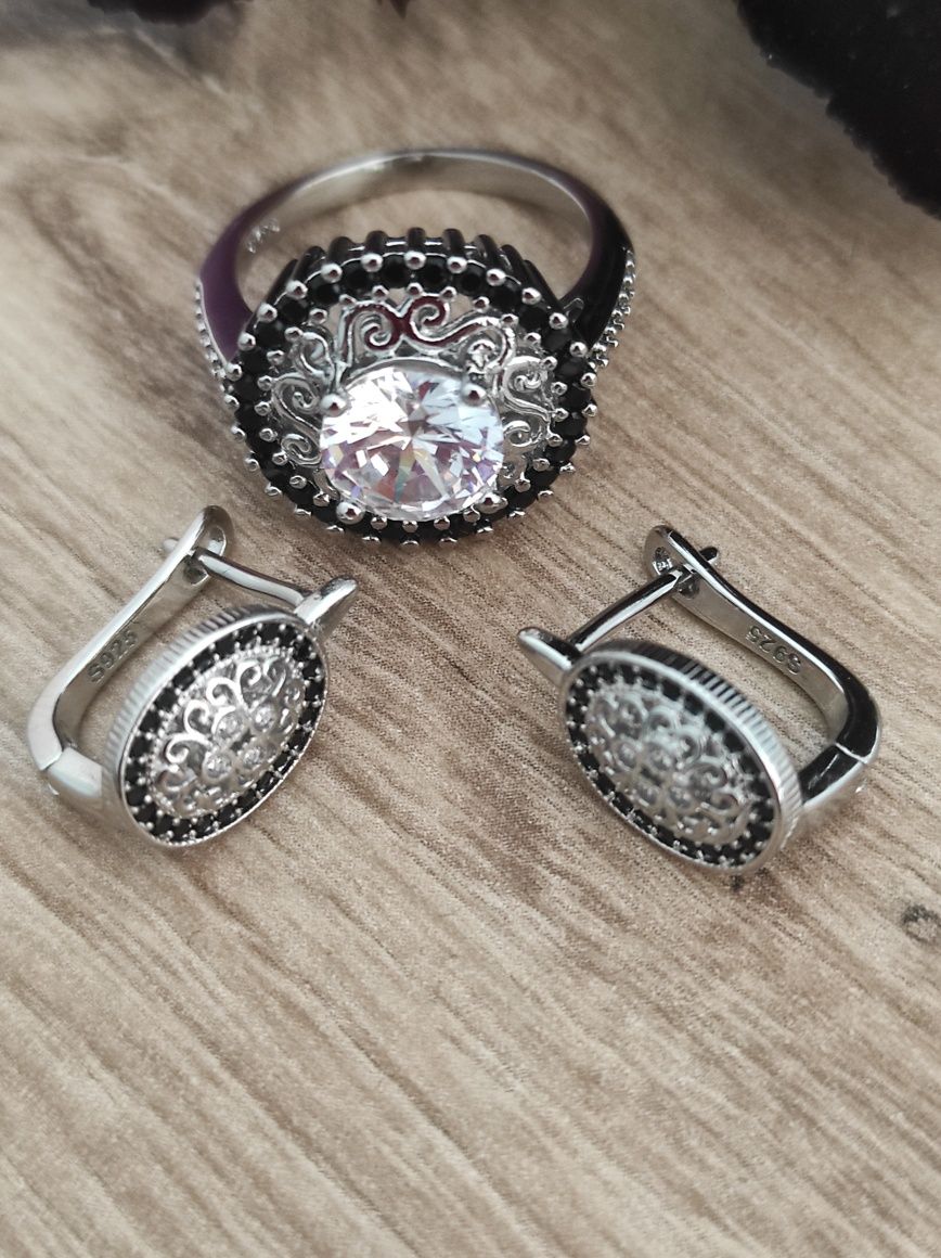 Сережки, каблучка, кольцо, кільце, срібло