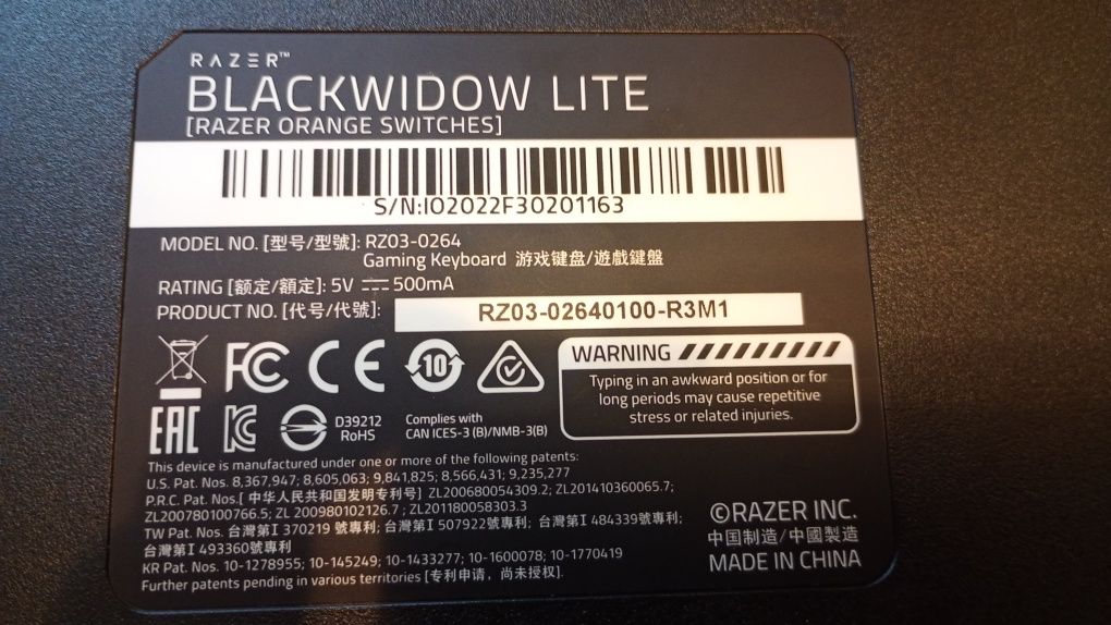 Klawiatura razer blackwidow lite