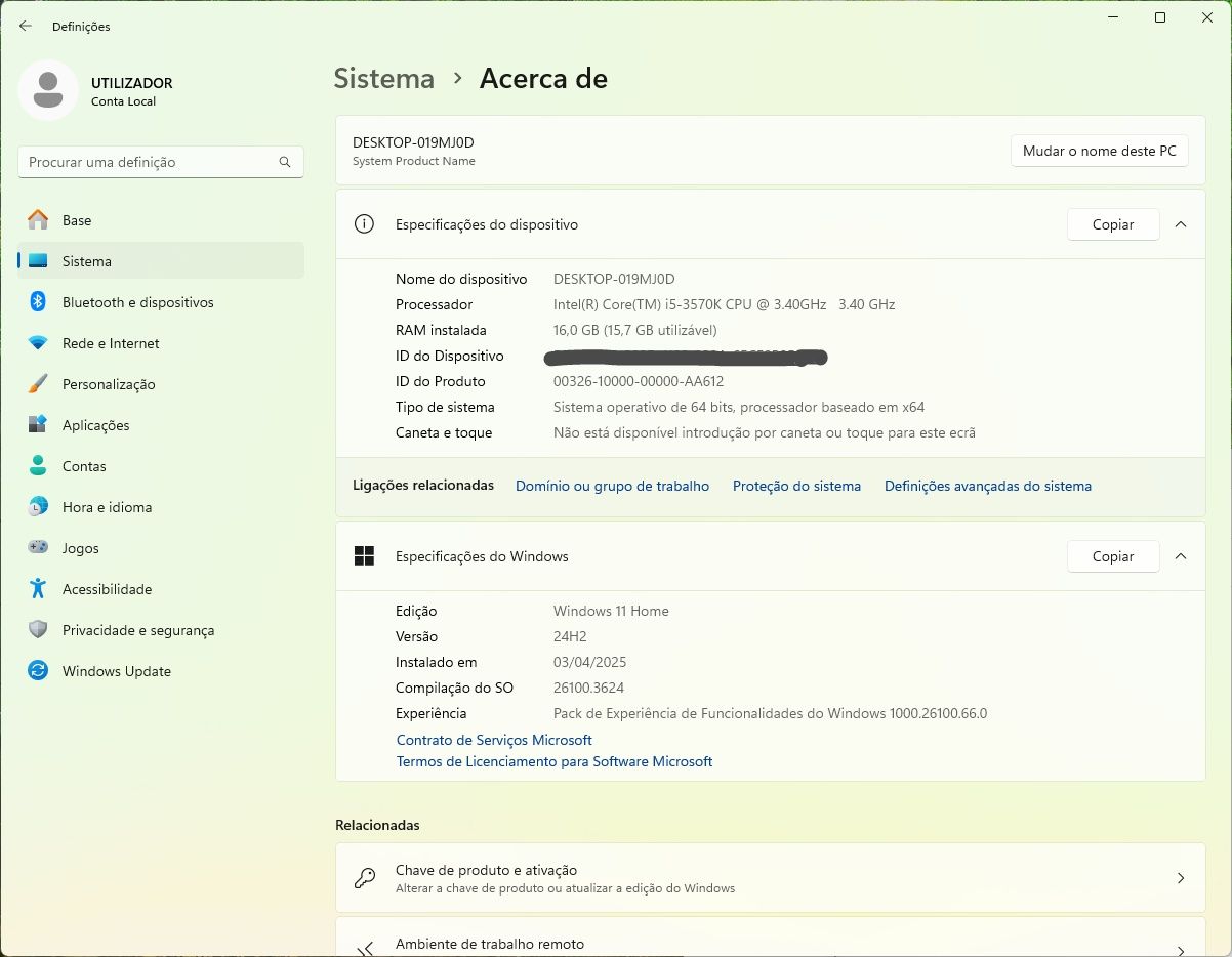 Computador Intel i5 16GB RAM