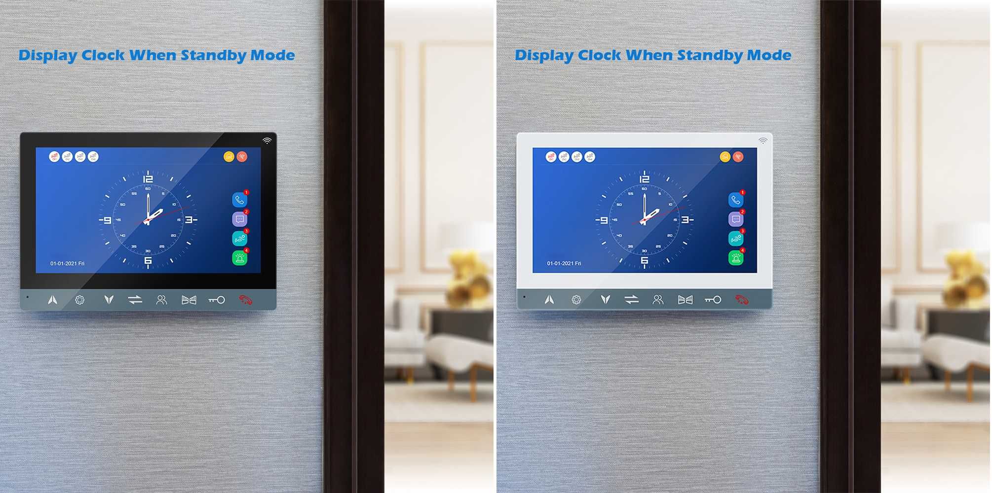 Wi-Fi Видеодомофон MT-TUYA 95710H 7" 18cм Панель №201 8-жил 600TVL