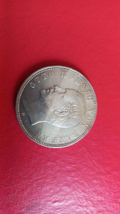 Монета серебряная 5 марок. 1913 г. Отто молодой