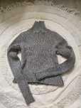 Sweter, golf, dopasowujący się, elastyczny, szary, marmurkowy, XS, S,