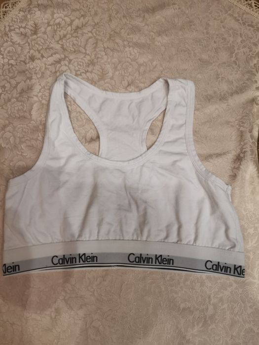 Calvin Klein top sportowy, stanik rozm L, biały, bawełna
