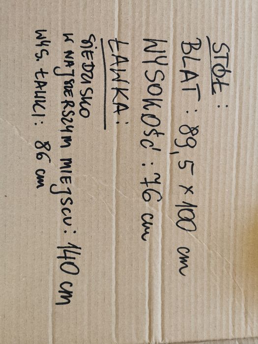 Stół i ława komplet