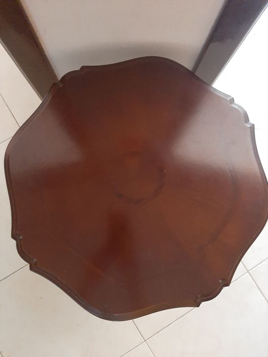 mesa apoio madeira maciça nogueira latão