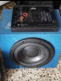 Amplificador marca HELIX B4 PRECISION.Subwoofer marca Pioneer  de 2000