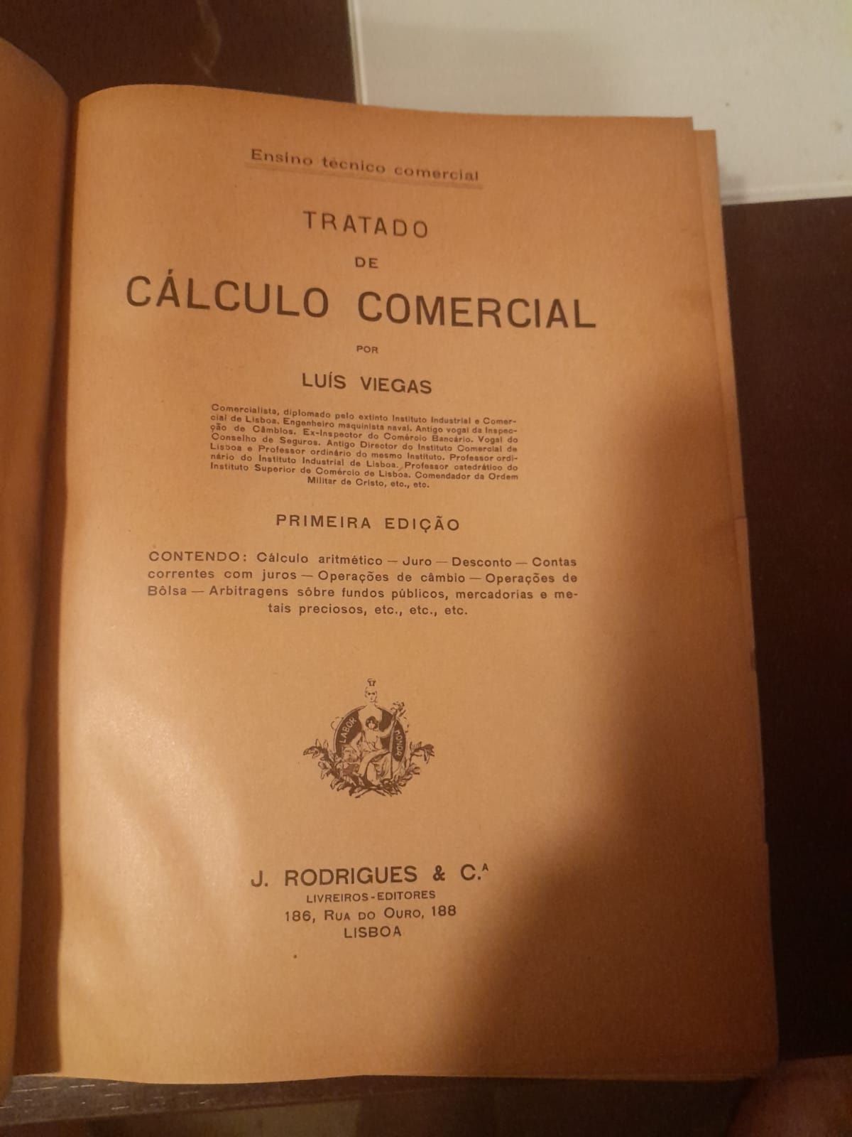 Tratado de calculo comercial de Luís Viegas