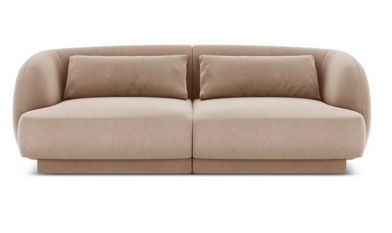 Sofa welurowa beżowa 2 os. Tulum 180x90x70 Cosmopolitan Design