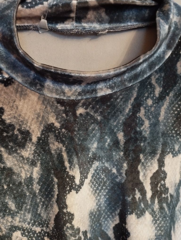 Rozkloszowana welurowa tunika wzory wzorki George 46
