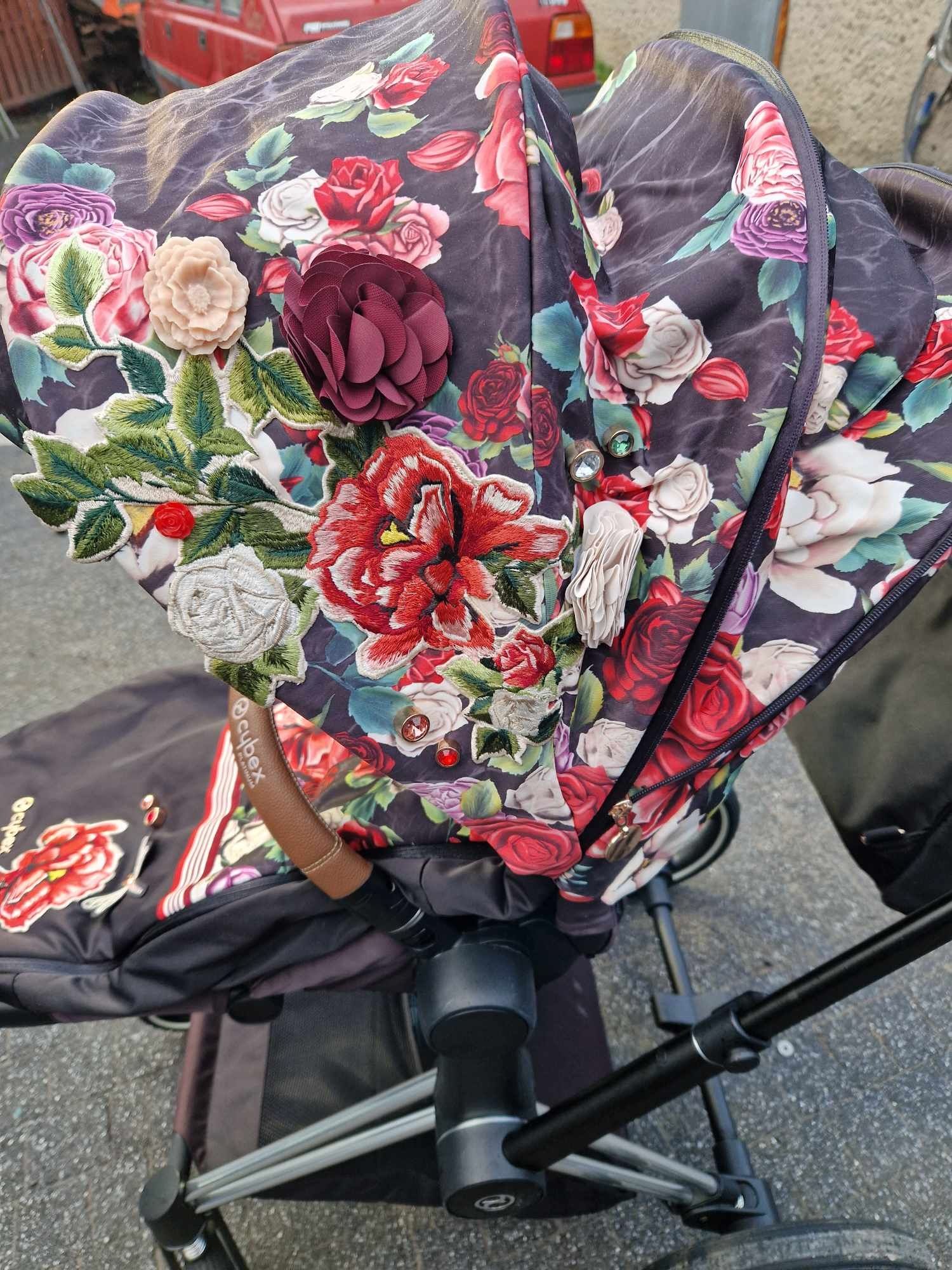 Cybex Priam Blossom Dark 2.0 Spacerówka Śpiworek Torba