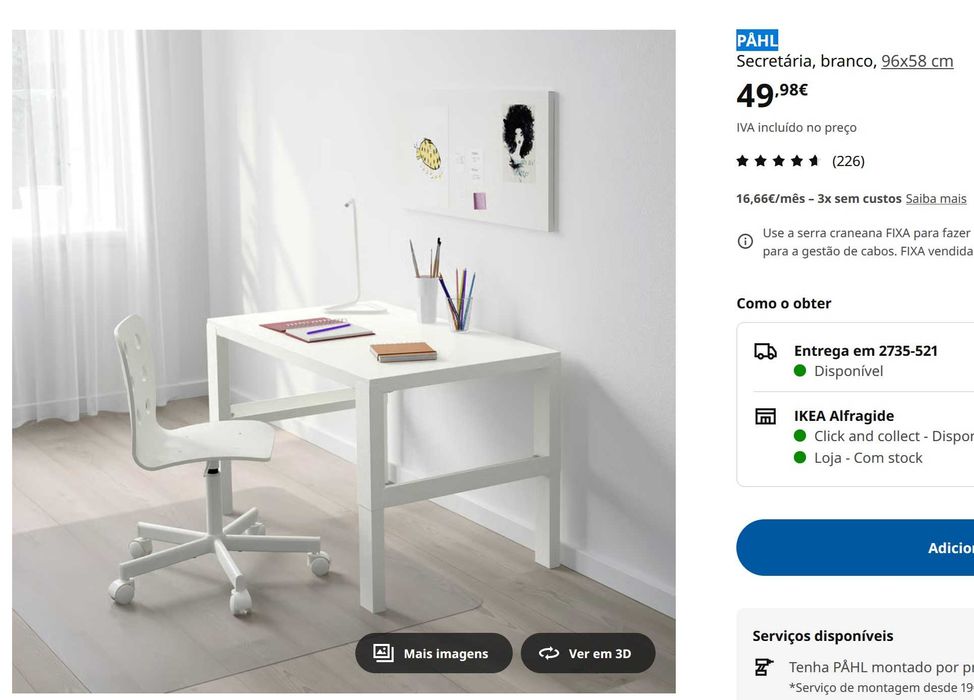 Secretária de criança PAHL IKEA 96x58cm