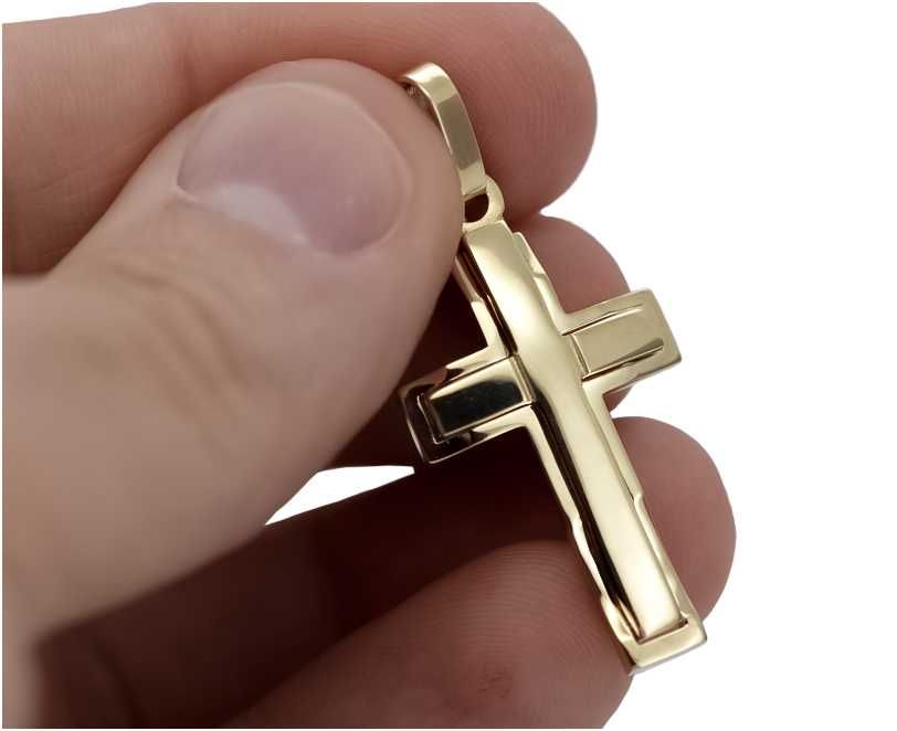 Złoty krzyż Katolicki 14k 585 zawieszka ctc095yy 53mm/29mm Wrocław