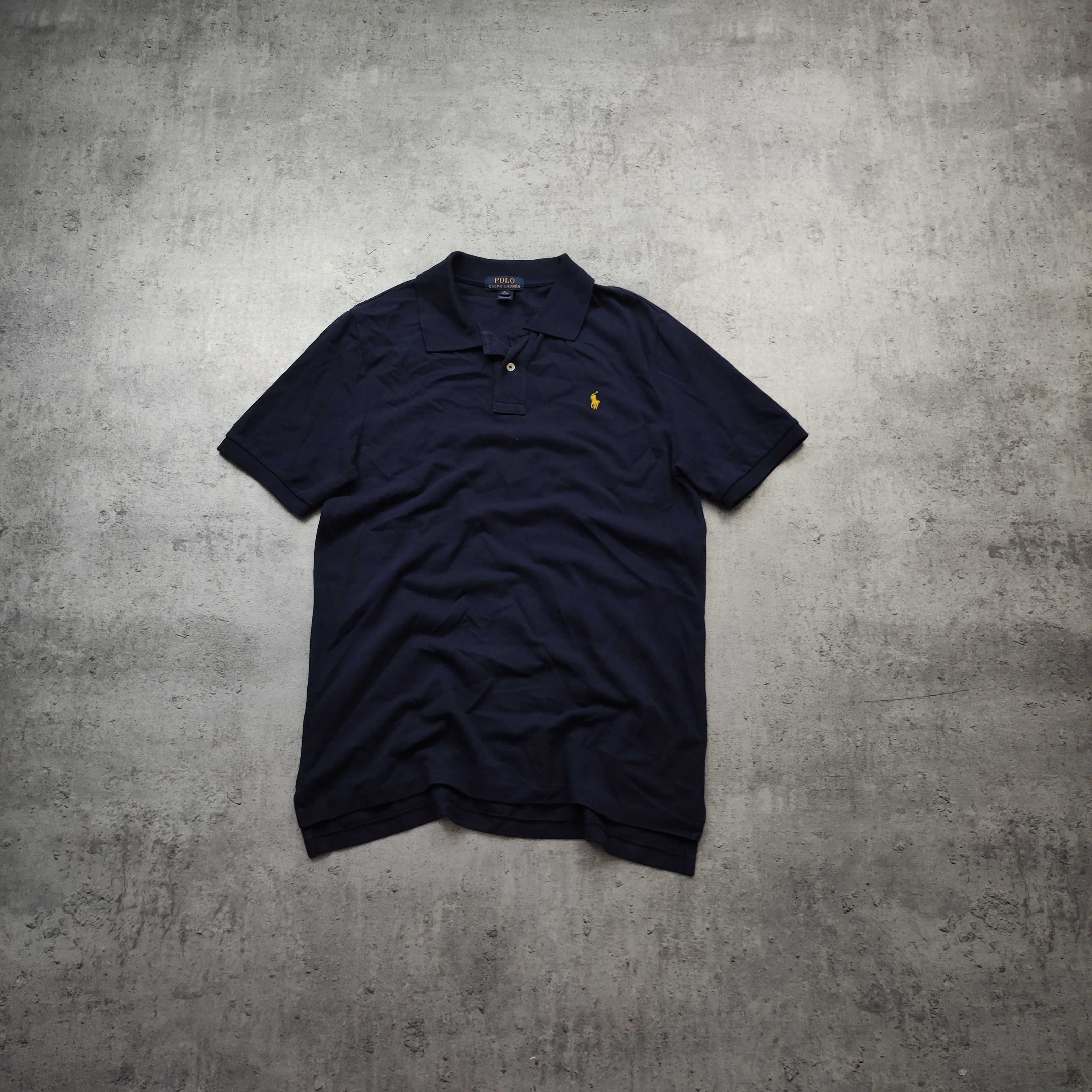 MĘSKA PREMIUM Granatowa Koszulka Polo Kołnierzyk Ralph Lauren Luxury