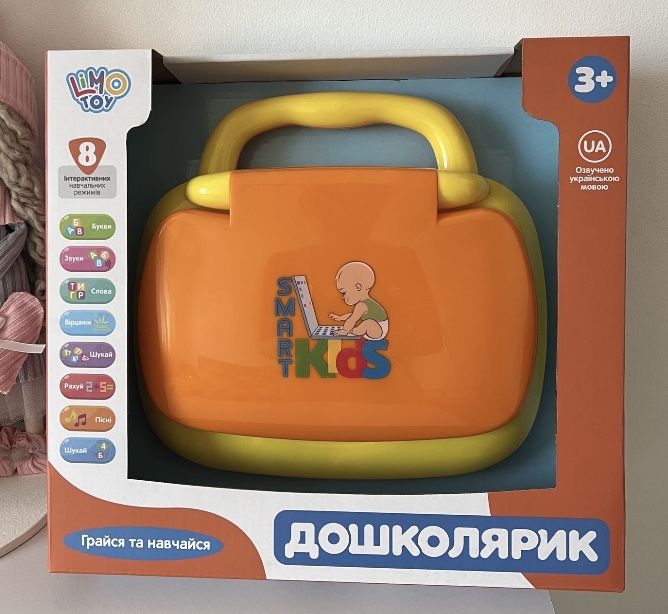 Ноутбук дитячий навчальний Дошколярик від 3 років букви цифри звуки