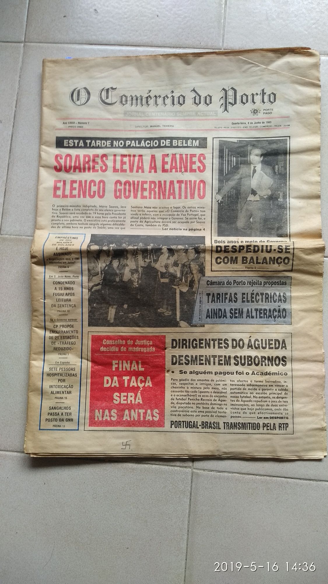 Jornal comercio do porto de 1983