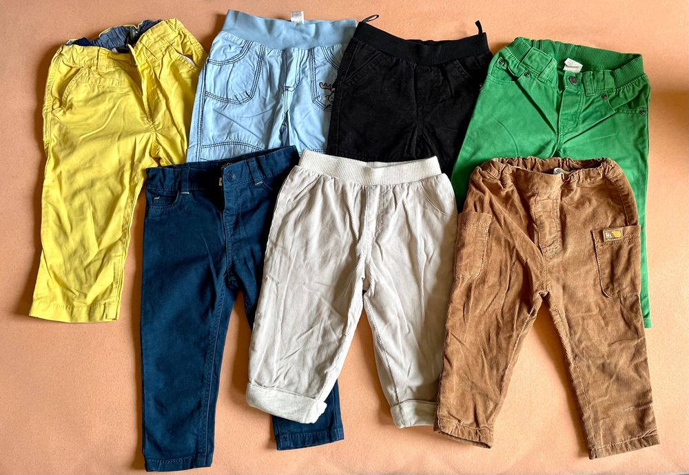 7 par spodni, spodnie chłopięce 74