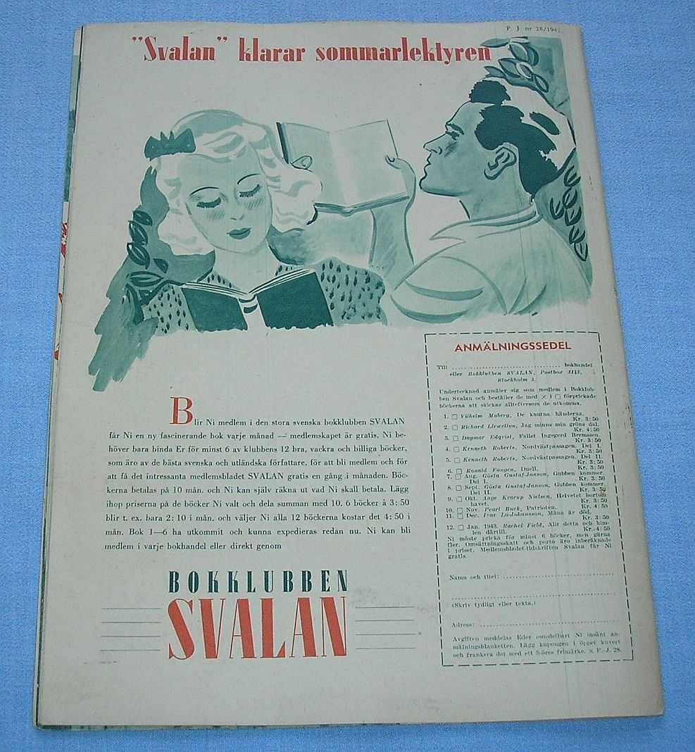 FilmJournalen nr 28 z 1-7 lipiec 1942 r. Inga Bodil Vetterlund