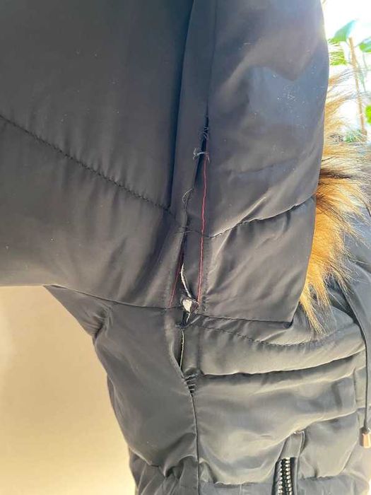 Kurtka parka futro kaptur dłuższy płaszczyk M 38