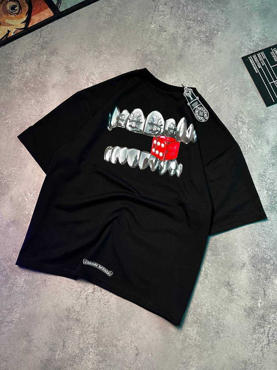 Футболка Chrome Hearts «Grillz» черная Оверсайз