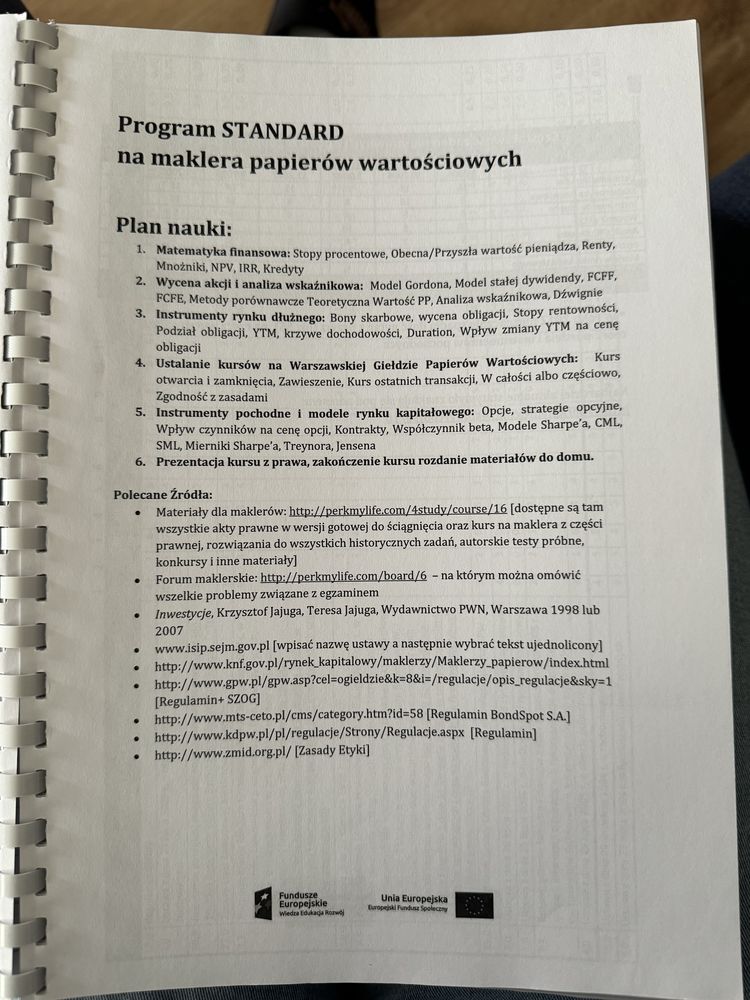 Kurs maklera papierów wartościowych