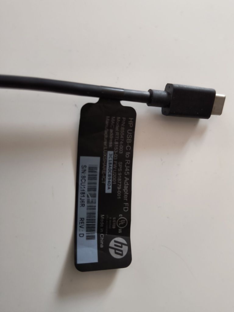 Adapter HP USB C to RJ45