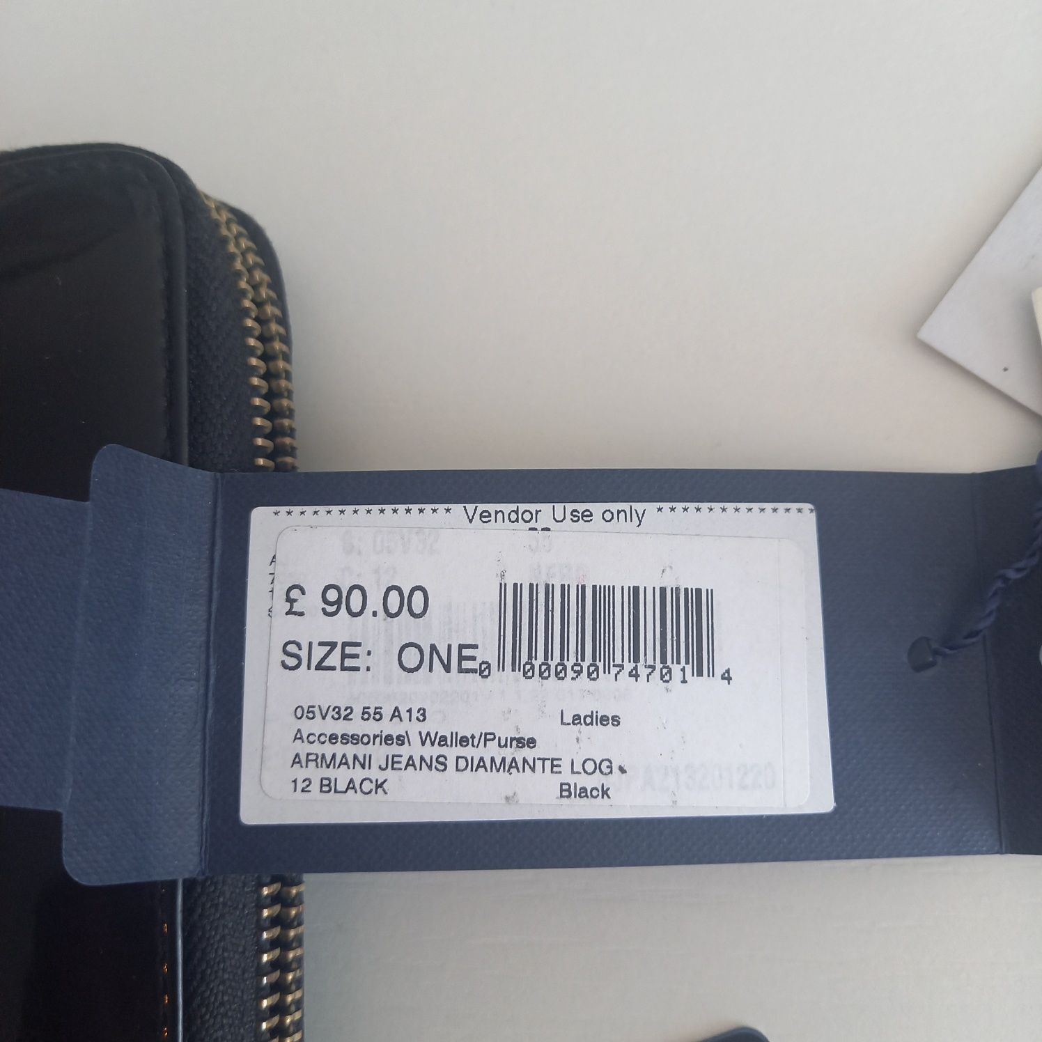 Portfel Armani Jeans oryginalny czarny duży portmonetka skóra lakierow