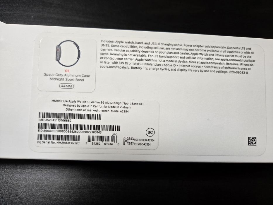 Apple Watch SE 2 44mm Midnight Aluminium GPS+LTE Нові