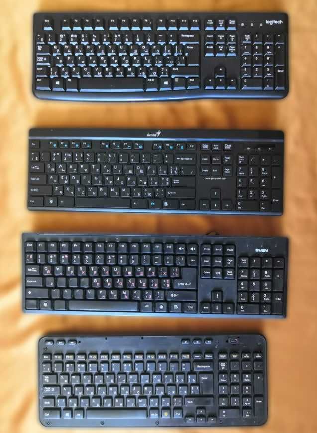 Набір із 4 клавіатур під офіс Logitech, Sven, Genius