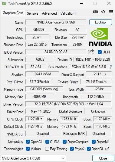 Karta graficzna ASUS GeForce GTX 960 4GB Strix OC