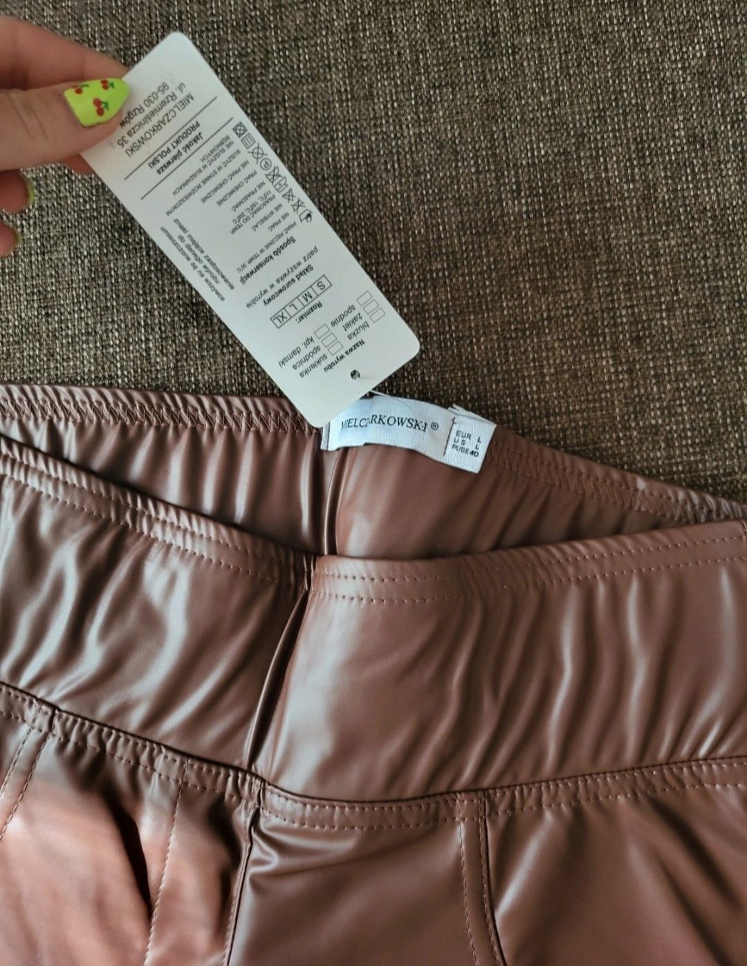 Nowe legginsy skóra lateks body shape must have czekoladowe