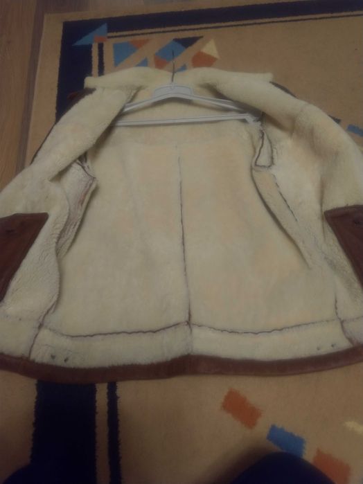 Чоловіча зимова шкіряна куртка(дублянка)