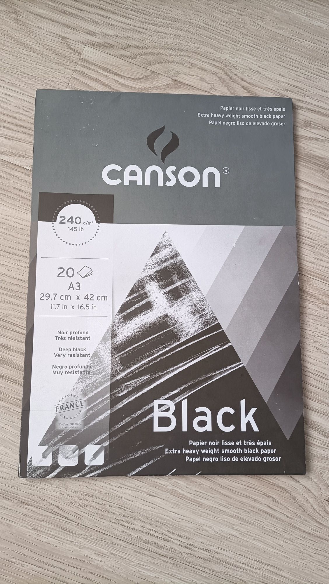 Альбом (блок) чорного паперу для нарисів Canson Black А4 21*29,7 см,