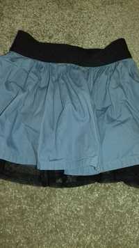 Spódniczki niebieska z podszewką tiulową i dżinsowa, rozmiar 80