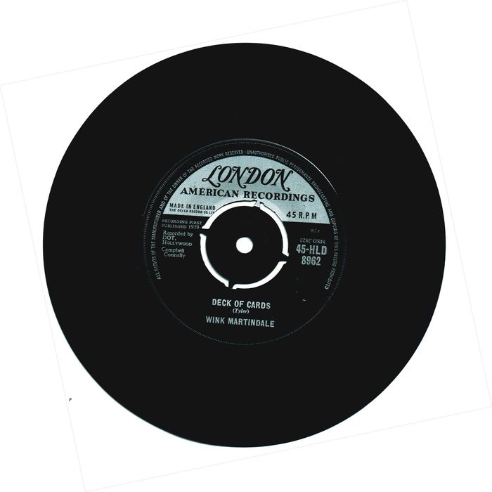 Wink Martindale – Deck Of Cards - 7" 45 rpm - 1959