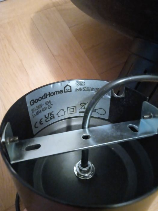 Lampa sufitowa GoodHome Genly czarna metalowa