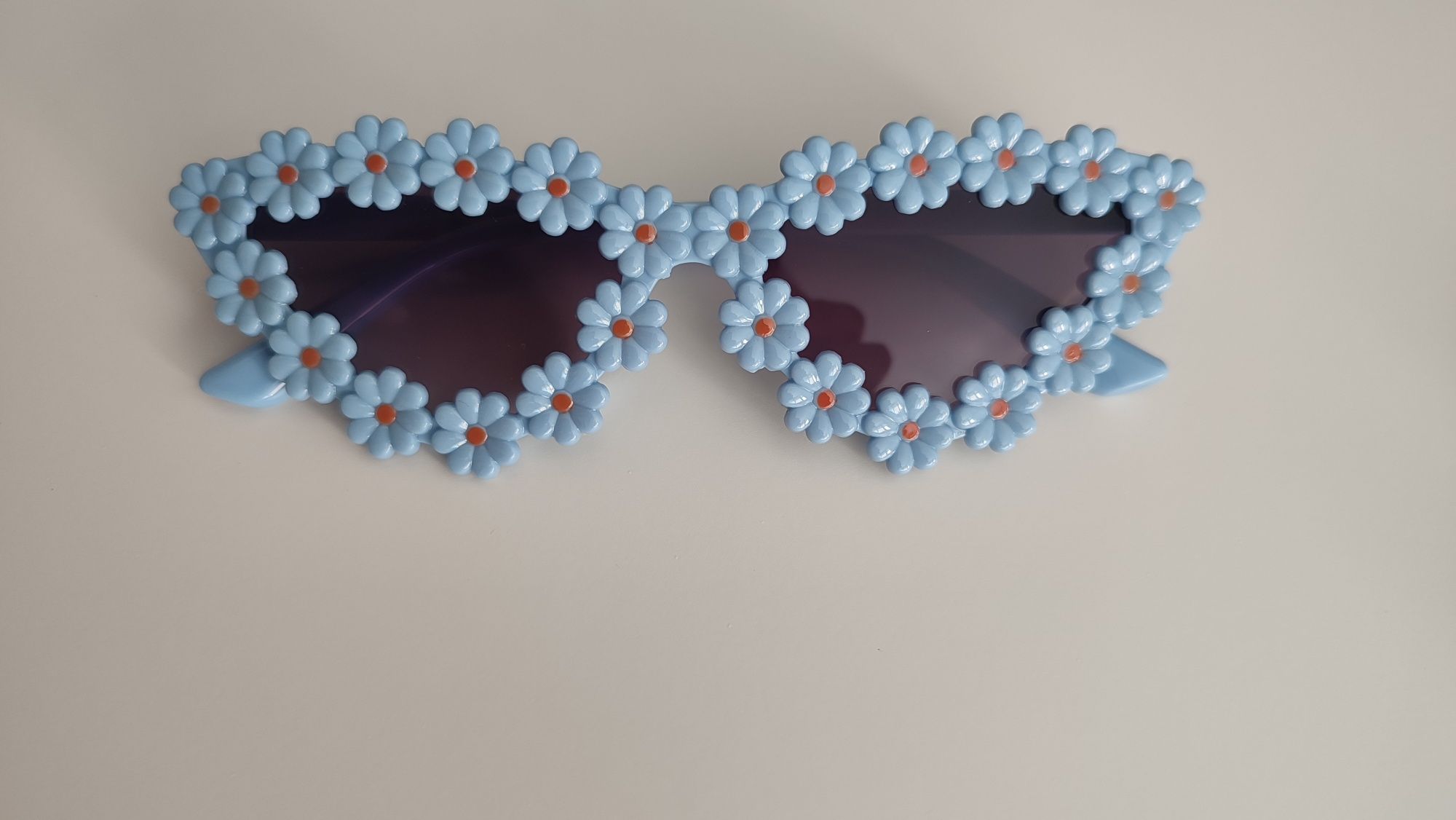 Piękne okulary stokrotki w podłużnym kształcie UV400 wiosna lato